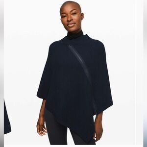 NWT Lululemon Athletica Blue Shrug Zippered Cozy Sweater OS Athleisure